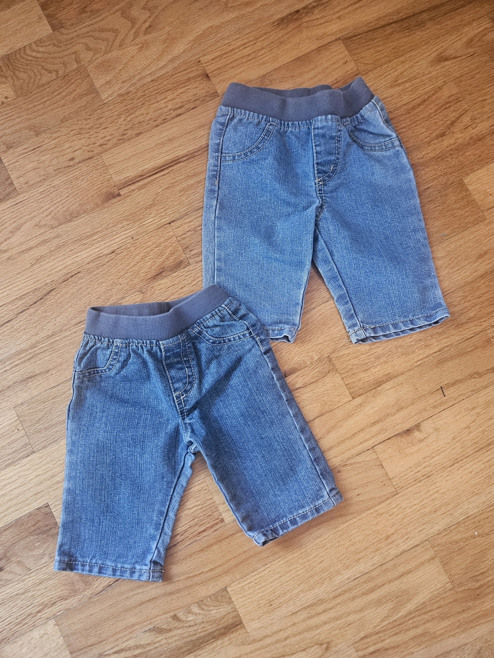 Circo Blue Denim Pull-On Kids Jeans with Gray Waistband